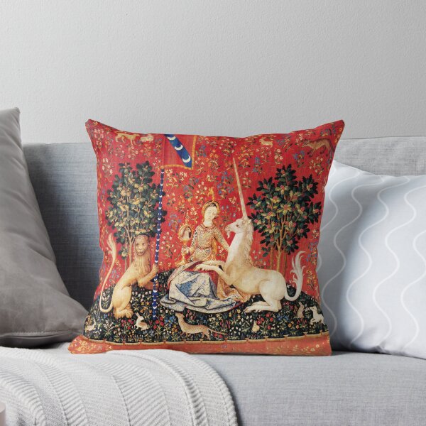 Item preview, LADY AND UNICORN ,SIGHT  Red Green Fantasy Flowers,Animals designed and sold by BulganLumini.