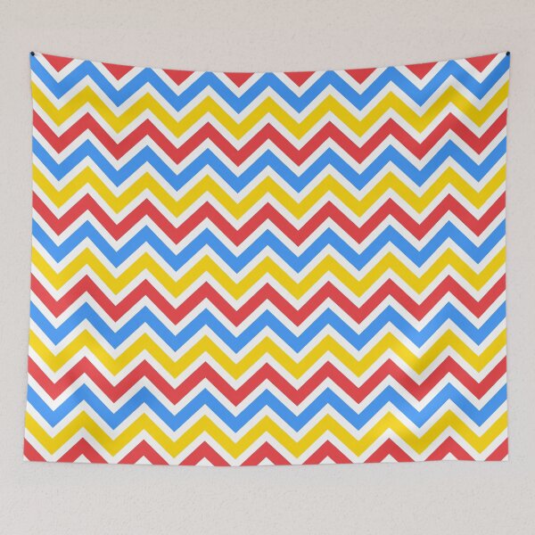 Item preview, Red Blue Yellow Chevron Pattern designed and sold by Aetherier.