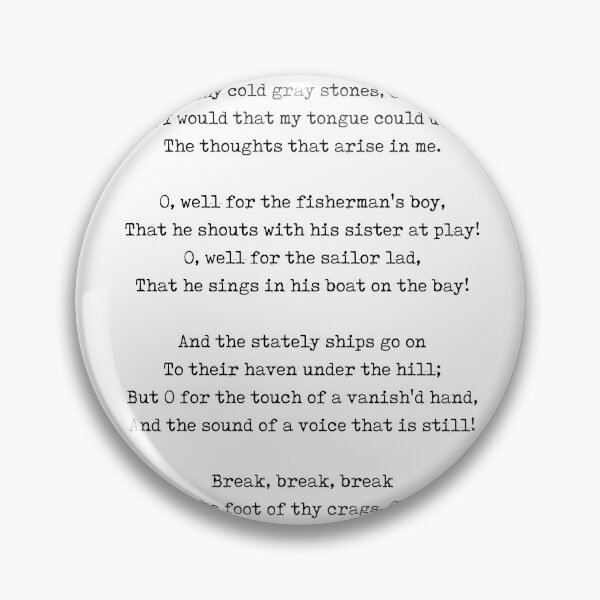 Item preview, Break, Break, Break - Alfred, Lord Tennyson Poem - Literature - Typewriter Print 1 designed and sold by Studio Grafiikka.