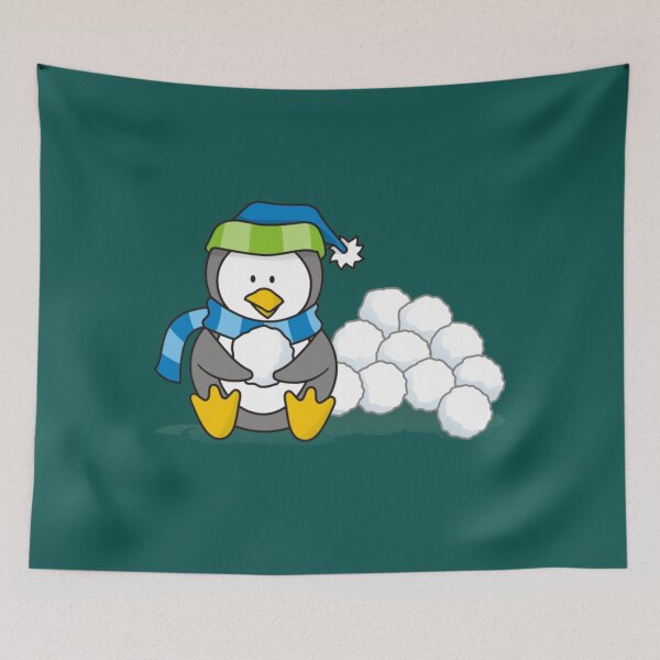 Item preview, Little Penguin Sitting with Snow Balls designed and sold by SantinoWillms.