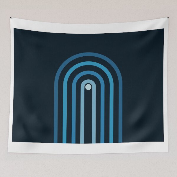 Item preview, Minimal Geometric Arch Diptych 1 - Mid Century Modern - Half Circle Arch - Scandinavian - Blue, Navy designed and sold by Studio Grafiikka.