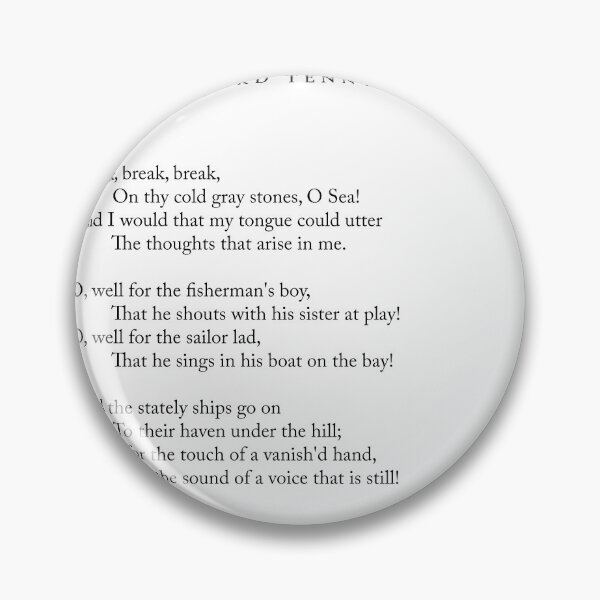 Item preview, Break, Break, Break - Alfred, Lord Tennyson Poem - Literature - Typography Print 1 designed and sold by Studio Grafiikka.