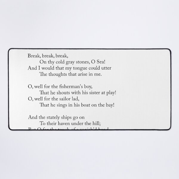 Item preview, Break, Break, Break - Alfred, Lord Tennyson Poem - Literature - Typography Print 1 designed and sold by Studio Grafiikka.