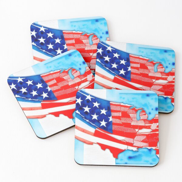 Item preview, Artistic American Flag USA Map designed and sold by Broncory.