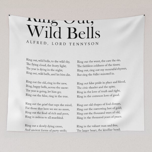 Item preview, Ring Out, Wild Bells - Alfred, Lord Tennyson Poem - Literature - Typography Print 1 designed and sold by Studio Grafiikka.
