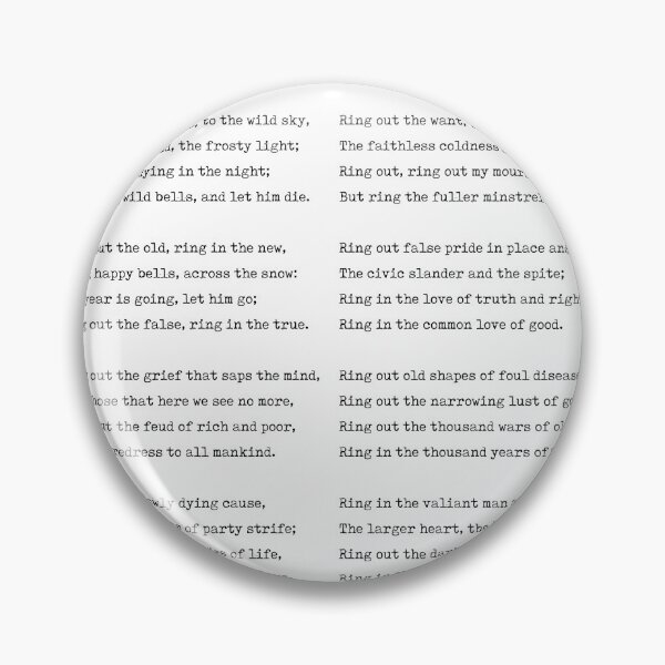 Item preview, Ring Out, Wild Bells - Alfred, Lord Tennyson Poem - Literature - Typewriter Print 1 designed and sold by Studio Grafiikka.