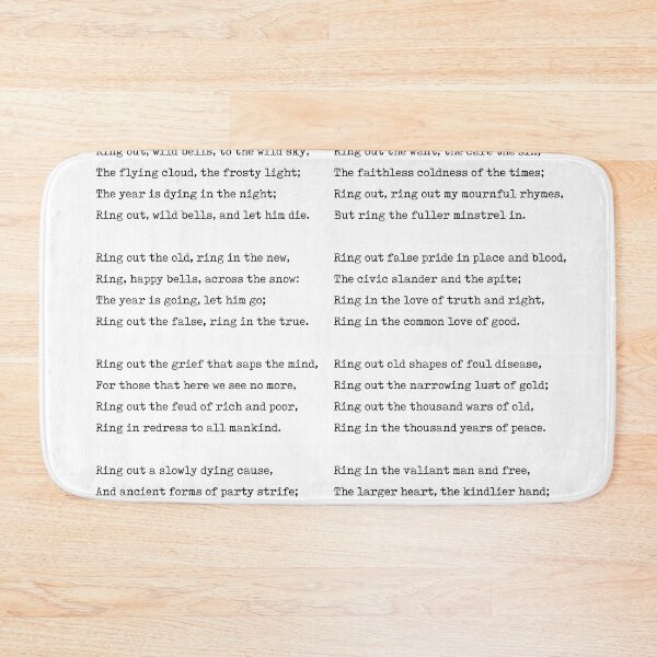 Item preview, Ring Out, Wild Bells - Alfred, Lord Tennyson Poem - Literature - Typewriter Print 1 designed and sold by Studio Grafiikka.