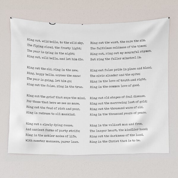 Item preview, Ring Out, Wild Bells - Alfred, Lord Tennyson Poem - Literature - Typewriter Print 1 designed and sold by Studio Grafiikka.