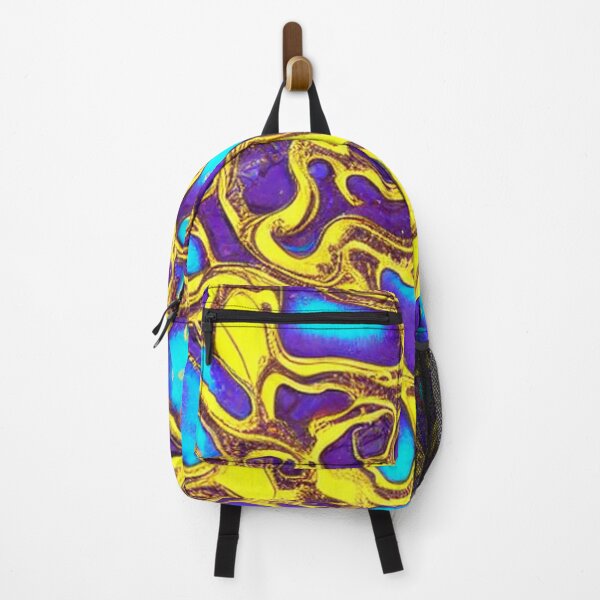 Item preview, Abstract Colorful Liquid Metal Gold and Blue designed and sold by calibrit.