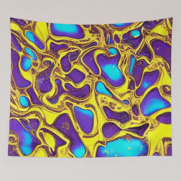 Item preview, Abstract Colorful Liquid Metal Gold and Blue designed and sold by calibrit.