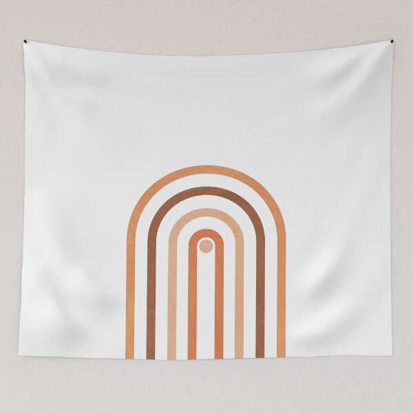 Item preview, Minimal Geometric Arch 1 - Mid Century Modern - Half Circle Arch - Scandinavian - Brown, White designed and sold by Studio Grafiikka.