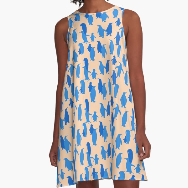 Penguins at Sunset Summer Tranquil Aesthetic Pattern A-Line Dress