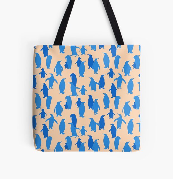 Penguins at Sunset Summer Tranquil Aesthetic Pattern All Over Print Tote Bag