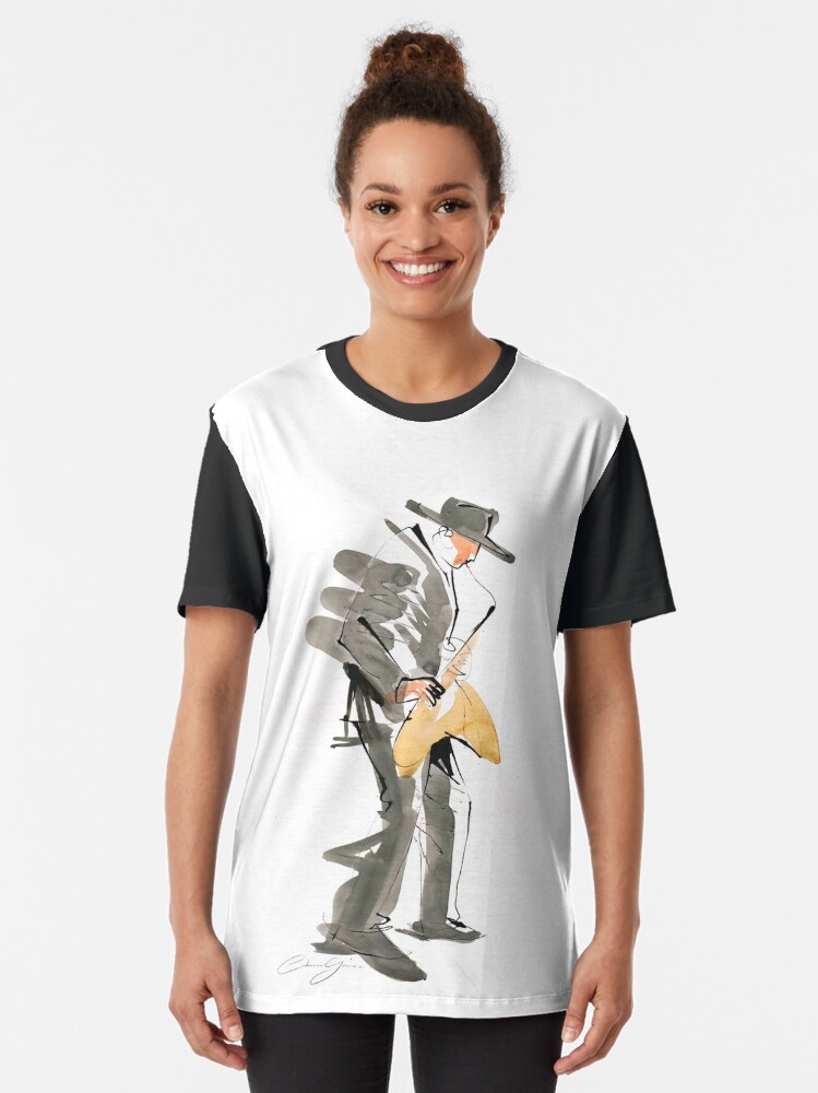 Alternate view of Musician Jazz Saxophone Graphic T-Shirt