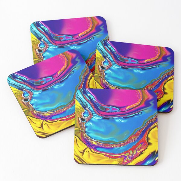 Item preview, Abstract Colorful Liquid Metal Gold and Blue and Pink designed and sold by calibrit.