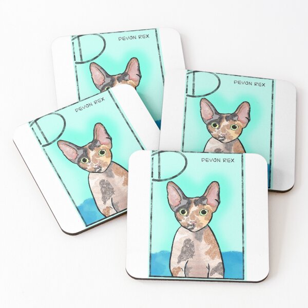 Item preview, D is for Devon Rex | Devon Rex cat | kitty  designed and sold by DarbyHunterArt.