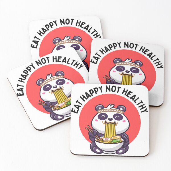 Item preview, Eat Happy Not Healthy Panda Ramen Design  designed and sold by Harsh  Katariya.