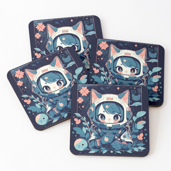 Item preview, Cute Space Cat Girl, Anime Cat Girl designed and sold by TheeDigitalDen.