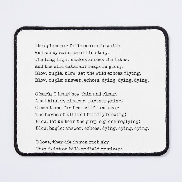 Item preview, Blow, Bugle, Blow - Alfred Lord Tennyson Poem - Literature - Typewriter Print designed and sold by Studio Grafiikka.