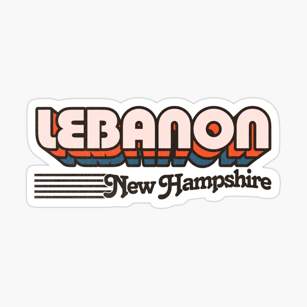 Lebanon, New Hampshire | Retro Stripes Sticker