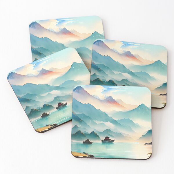 Item preview, Lago de acuarela - Pintura china designed and sold by joejiing.