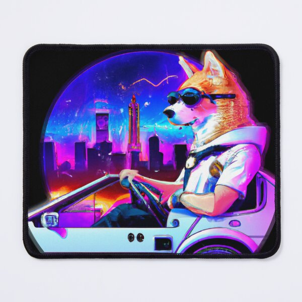 Item preview, Synthwave Style Shiba Inu Driving a Delorian designed and sold by CodeProfessor.