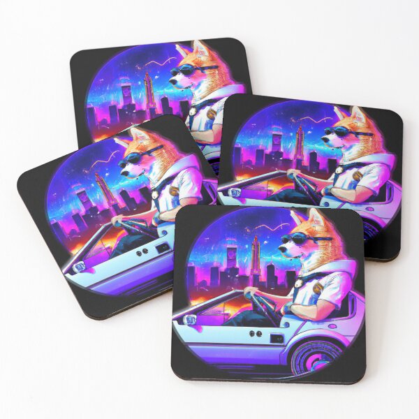 Item preview, Synthwave Style Shiba Inu Driving a Delorian designed and sold by CodeProfessor.