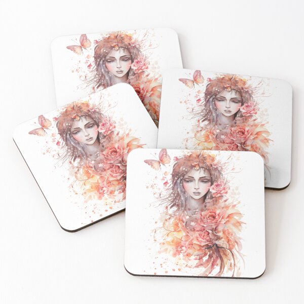 Item preview, Beautiful sleeping woman with butterflies and roses designed and sold by DStudioArt.