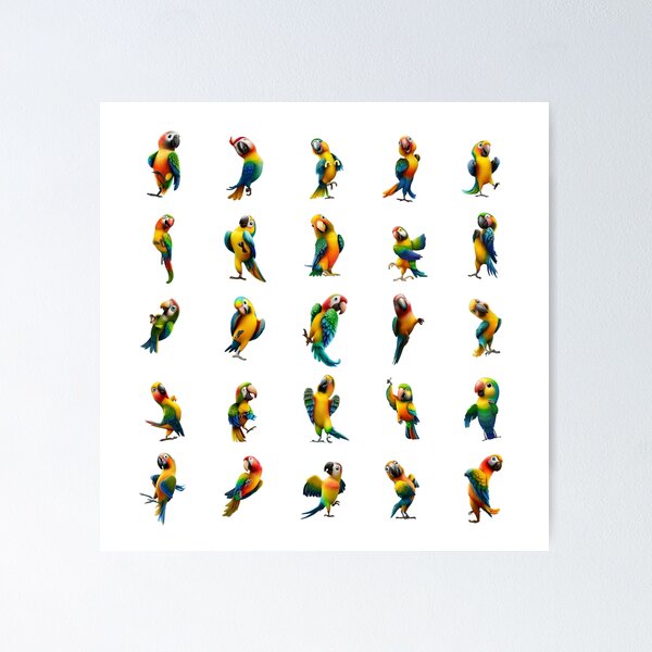 Item preview, Radiant Parrot Symphony Multicolor designed and sold by Pixel4Art.