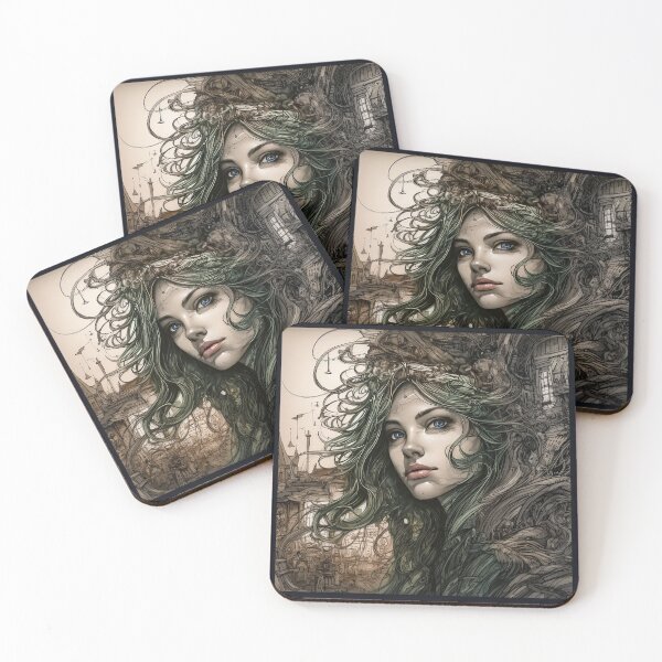 Item preview,  portrait of beauty7-fantasy-bold styles-dreamy mood-madness-abstract designed and sold by Hermossa-Art.