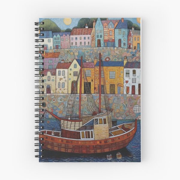 Item preview, Sailing Boats at Falmouth Cornwall Folk Art  designed and sold by EpicFoxArt.
