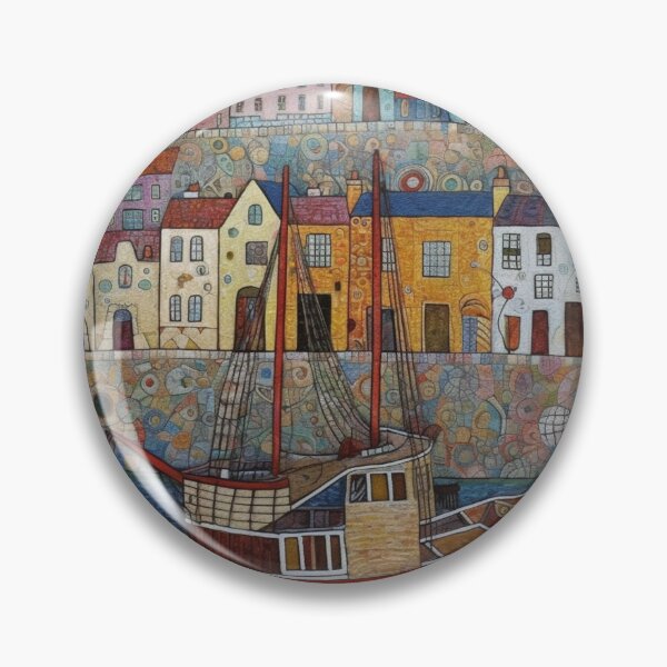 Item preview, Sailing Boats at Falmouth Cornwall Folk Art  designed and sold by EpicFoxArt.