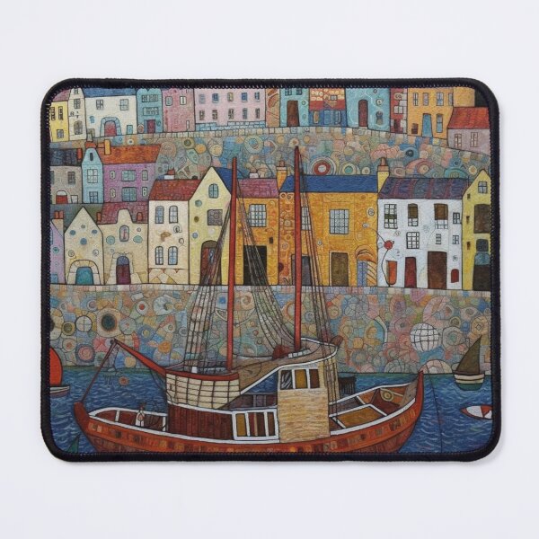 Item preview, Sailing Boats at Falmouth Cornwall Folk Art  designed and sold by EpicFoxArt.