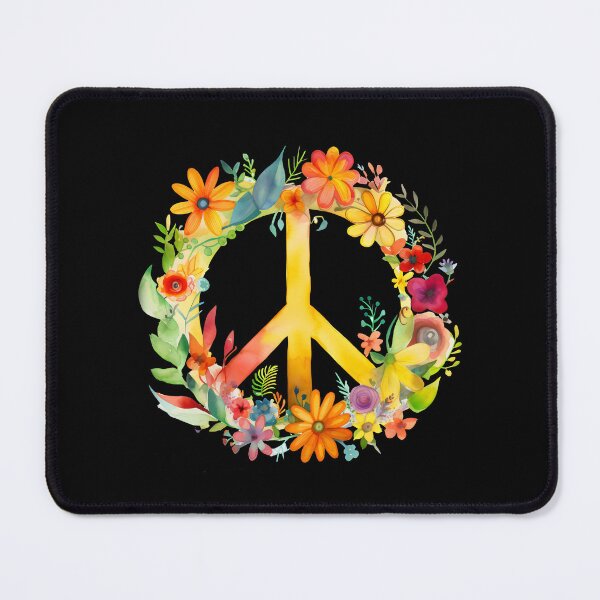 Item preview, Peace Sign World Love Flowers Hippie Groovy Vibes Colorful designed and sold by farhanhafeez.