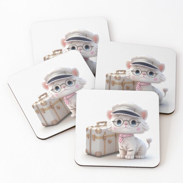 Item preview, AI Painting, An elegant and beautiful cabin attendant cat with a suitcase designed and sold by SceneryStudio.