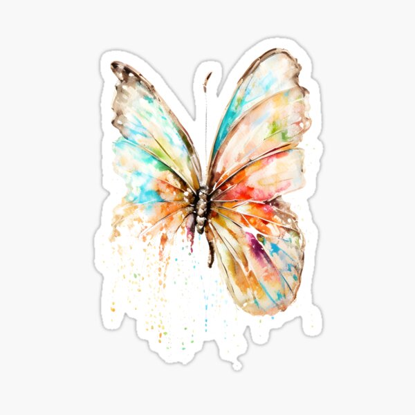 Beautiful flying multi color butterfly Sticker