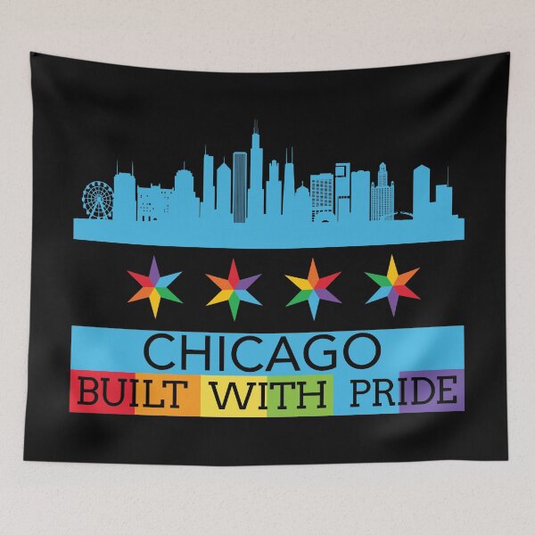 Item preview, Chicago Pride Flag Built with Pride designed and sold by Highway24.