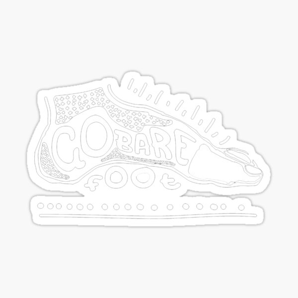 Go Barefoot White Sticker