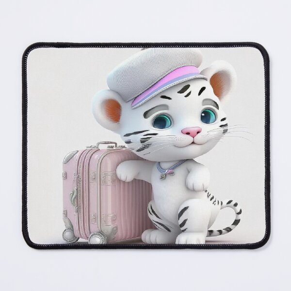 Item preview, AI Painting, An elegant and beautiful cabin attendant tiger with a suitcase designed and sold by SceneryStudio.