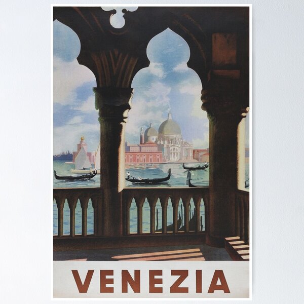 Item preview, Venezia Italy Vintage Travel Poster designed and sold by vintagevivian.