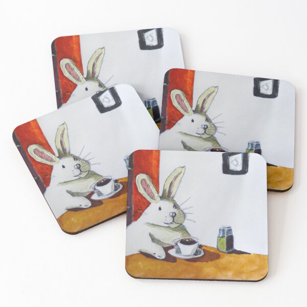 Item preview, Rabbit enjoy coffee-Edited AI generated art designed and sold by Frostp.