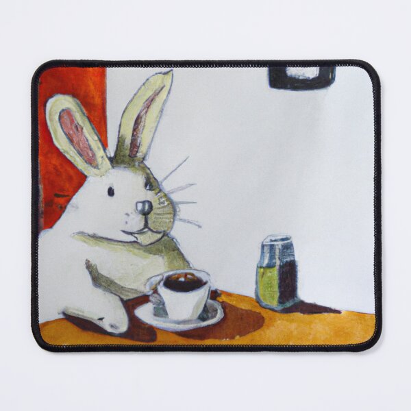 Item preview, Rabbit enjoy coffee-Edited AI generated art designed and sold by Frostp.