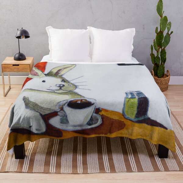 Item preview, Rabbit enjoy coffee-Edited AI generated art designed and sold by Frostp.