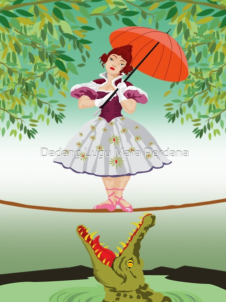 Thumbnail 5 of 5, Graphic T-Shirt Dress, Cute halloween The crocodile girl Deadly circus designed and sold by Dadang Lugu Mara Perdana.
