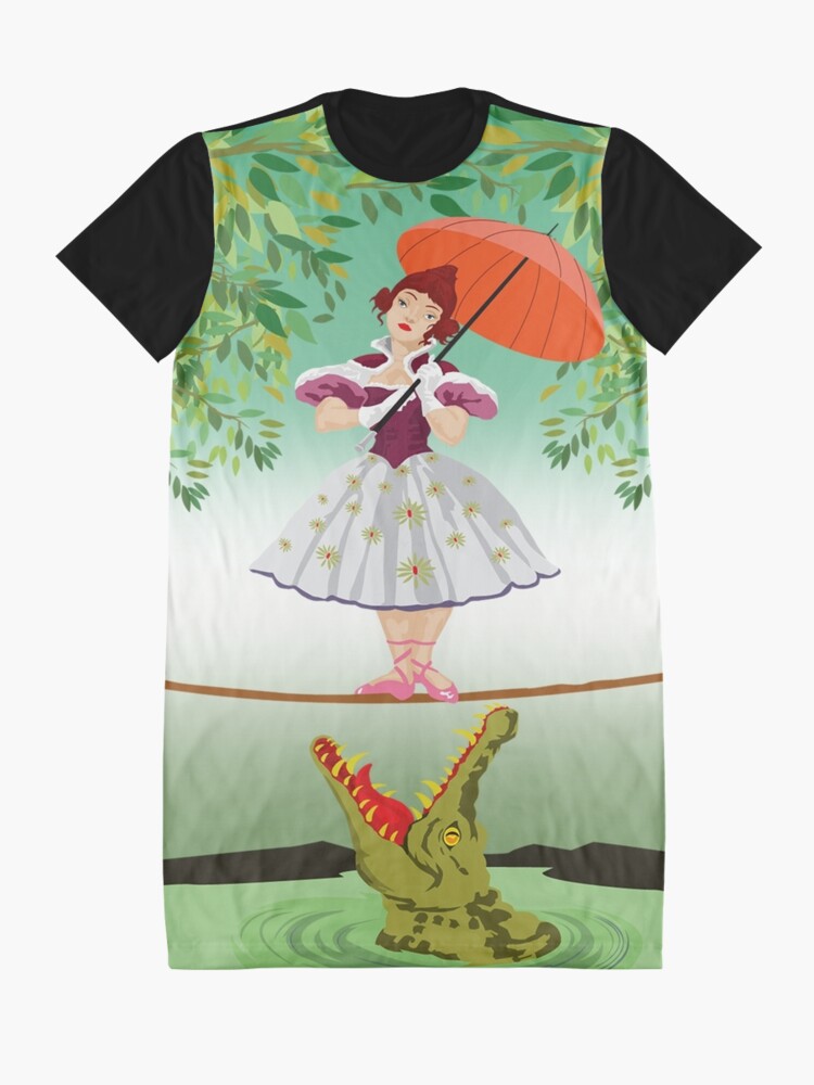 Thumbnail 3 of 5, Graphic T-Shirt Dress, Cute halloween The crocodile girl Deadly circus designed and sold by Dadang Lugu Mara Perdana.