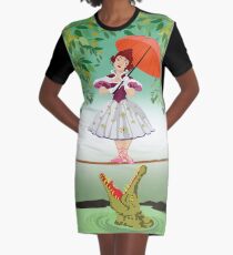 Cute halloween The crocodile girl Deadly circus Graphic T-Shirt Dress
