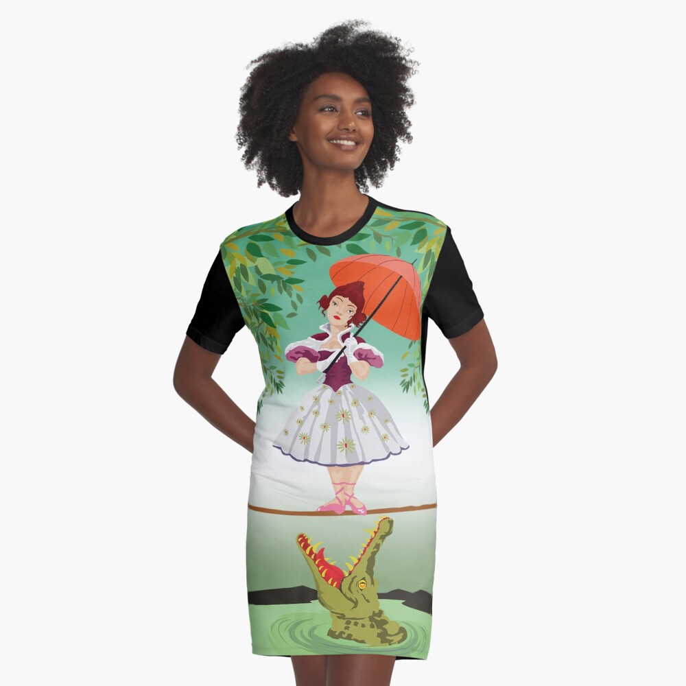 Cute halloween The crocodile girl Deadly circus Graphic T-Shirt Dress