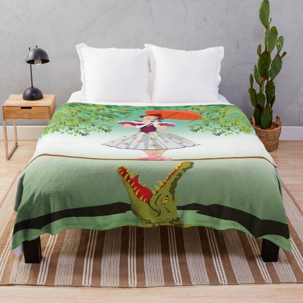 Cute halloween The crocodile girl Deadly circus Throw Blanket