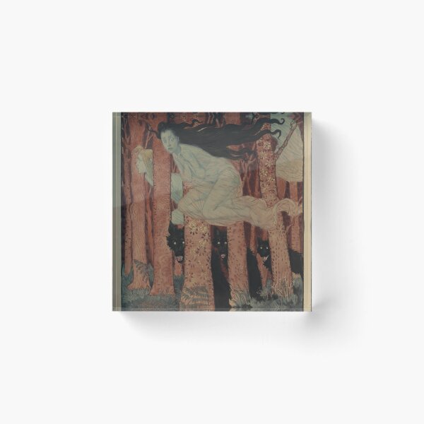 Item preview, Eugene Grasset, Three women and three wolves designed and sold by NouveauEra.