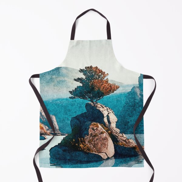 Item preview, The Lone Watcher - Nature Landscape in Blue & Brown designed and sold by Kijiermono.